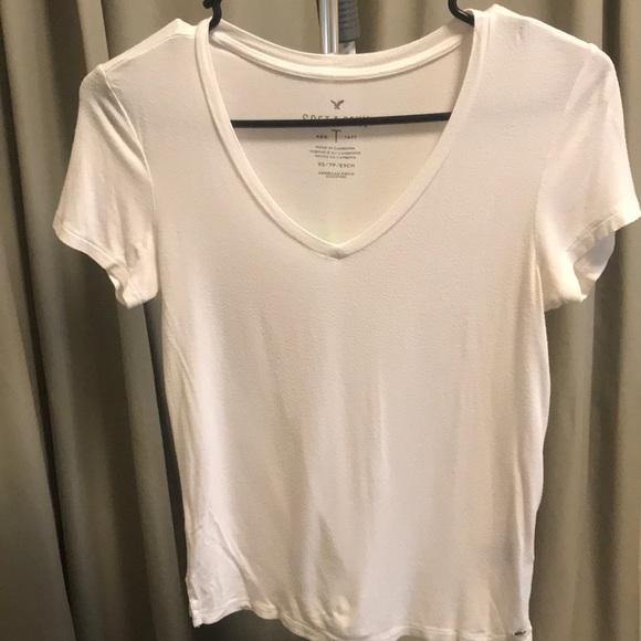 American Eagle Soft Cream Crop Top - Picture 1 of 2